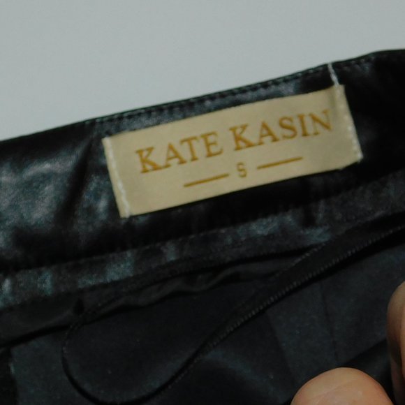 Black Pleather Pencil Skirt Size S Small - Picture 4 of 4